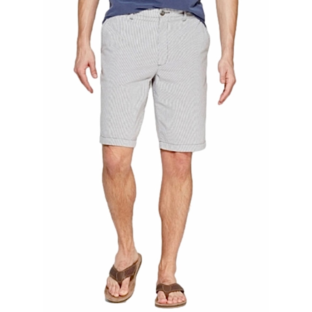 GOODFELLOW & CO • Grey Striped Flat-Front Linden Shorts, W30 - Picture 14 of 14
